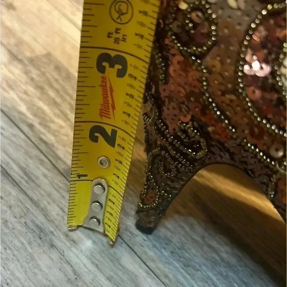 VINTAGE** Caparros  Tan / Brown Sequin - Picture 2 of 11